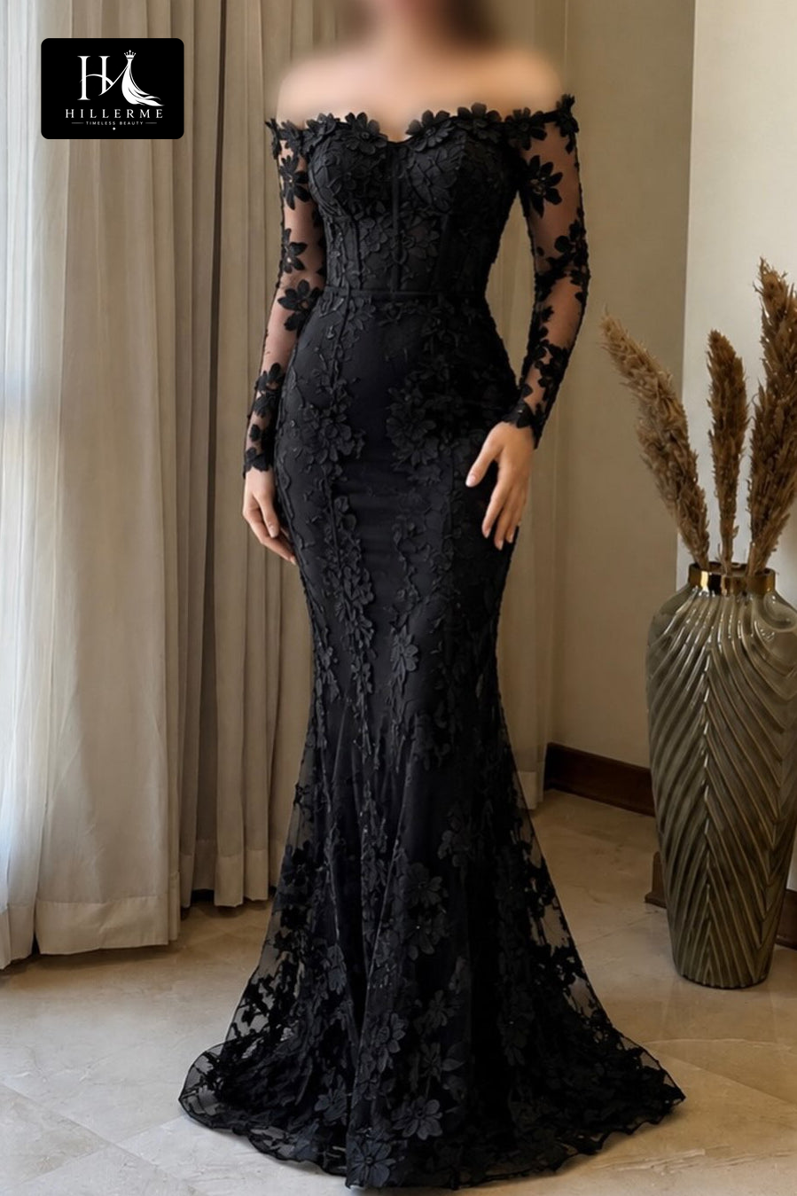 Sweetheart Off-the-Shoulder Mermaid Evening Gown with Floral Lace Appliques