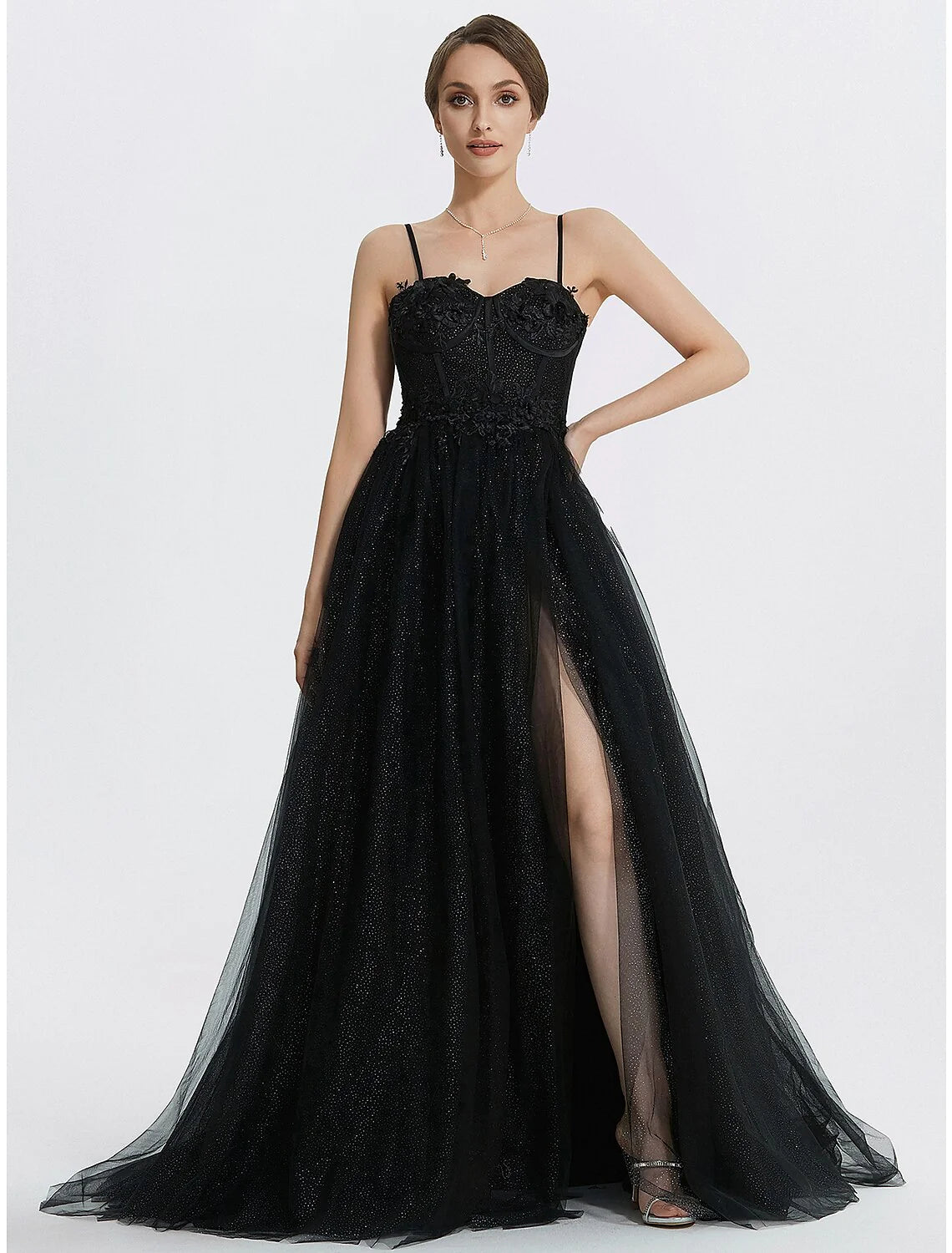 Convertible chiffon infinity dress with halter neck styling and floor-length hem