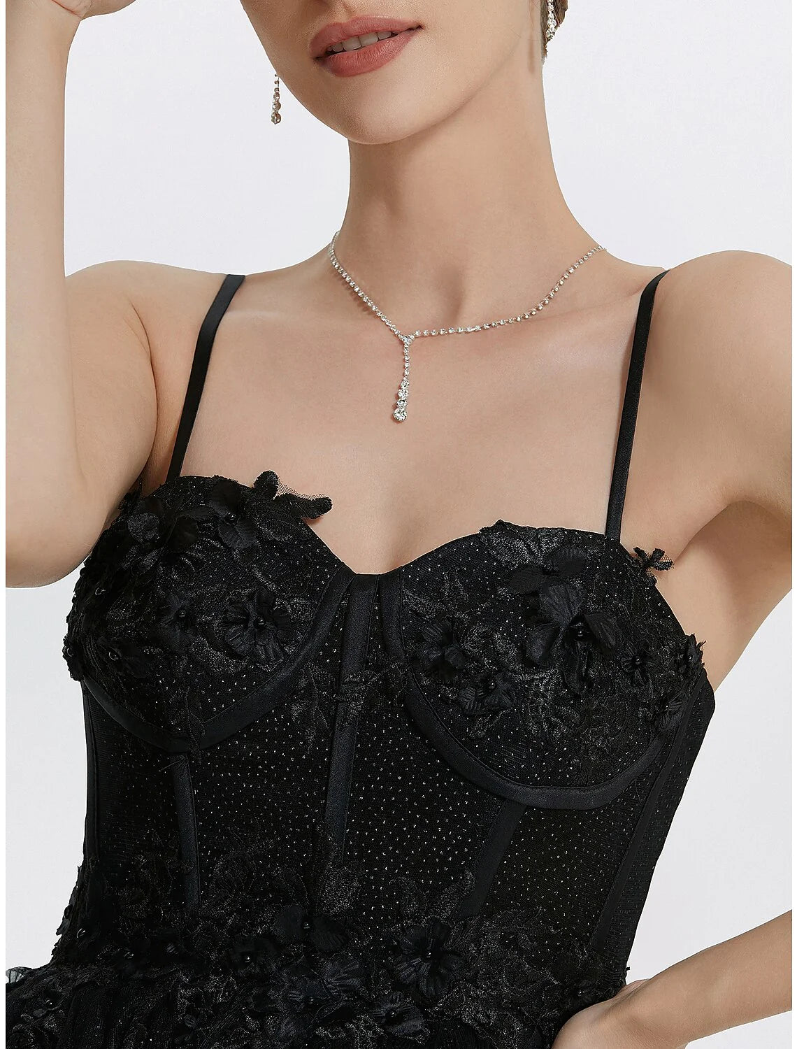 Floor-length convertible chiffon dress with short sleeve styling for wedding guests