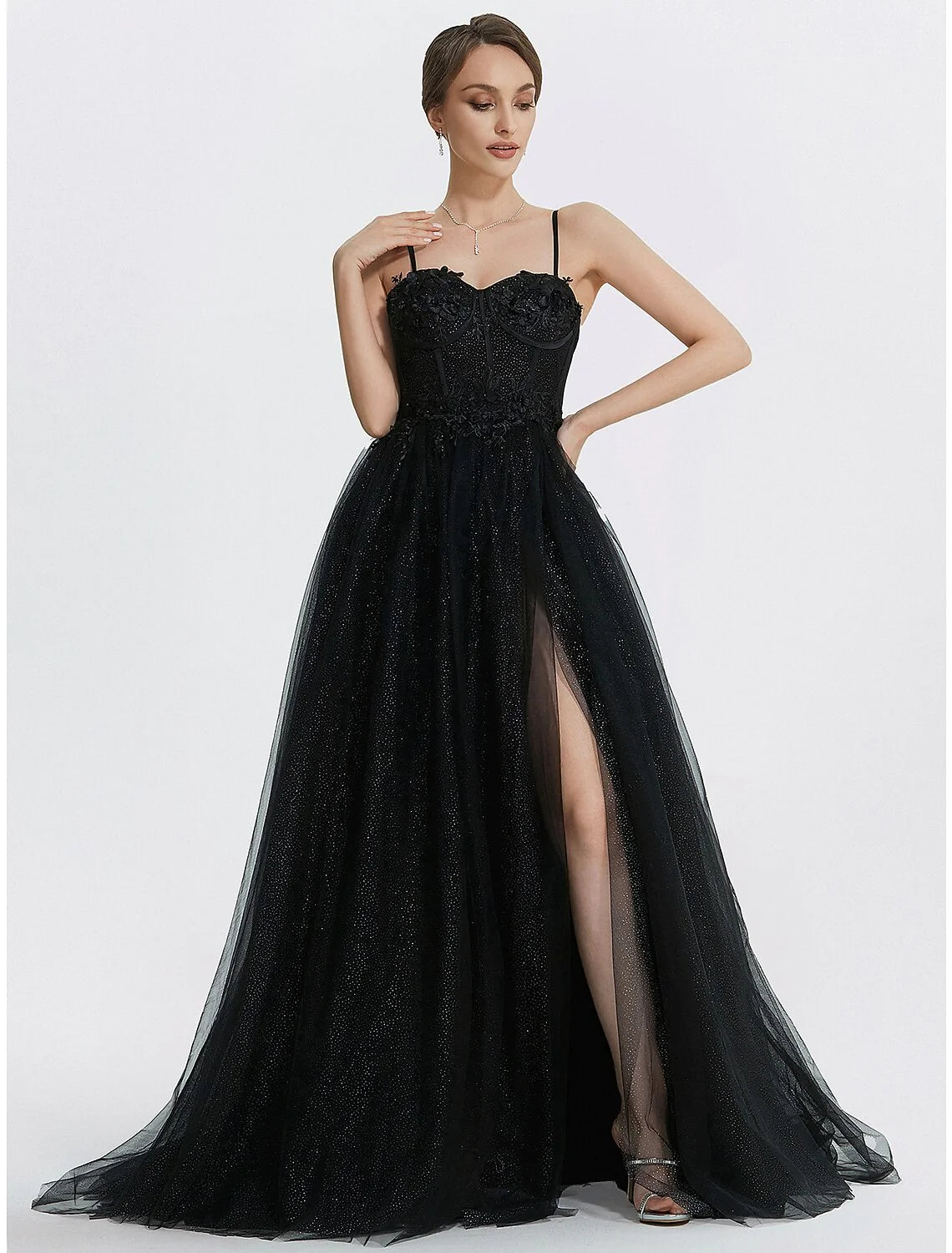 Convertible A-line wedding guest dress in chiffon with ruched details