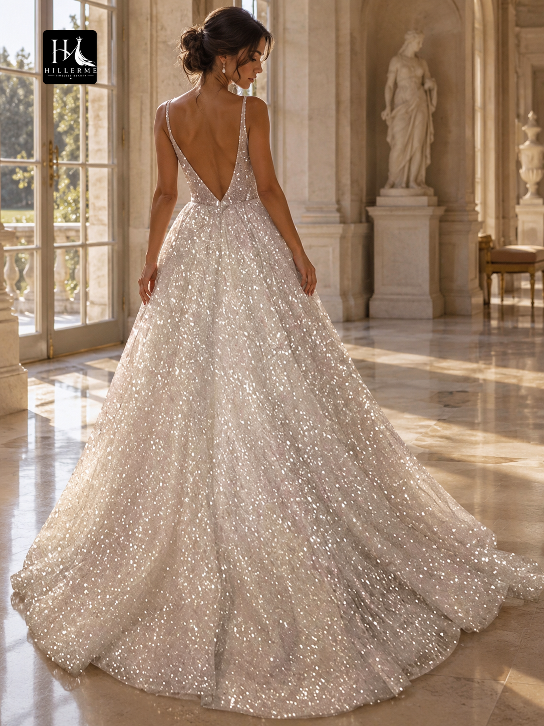 A-Line Sleeveless V-Neck Prom Dress with Sweep Train