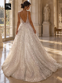 A-Line Sleeveless V-Neck Prom Dress with Sweep Train