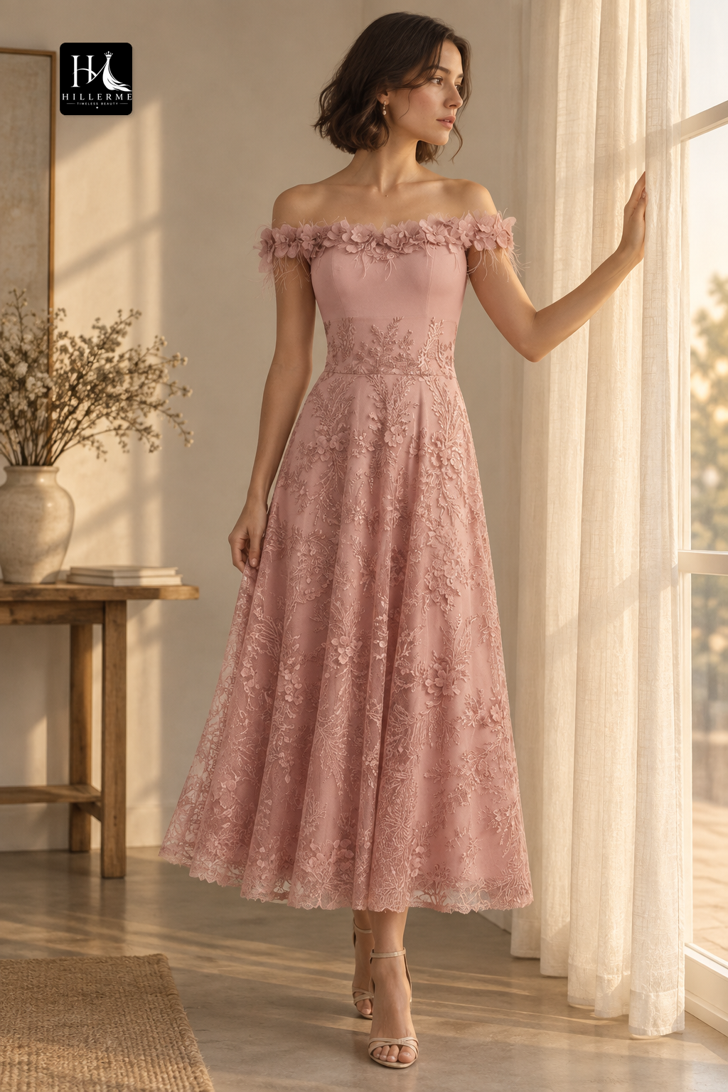 Sleeveless Sequined Applique A-Line Mother of the Bride Dress with Bateau Neckline