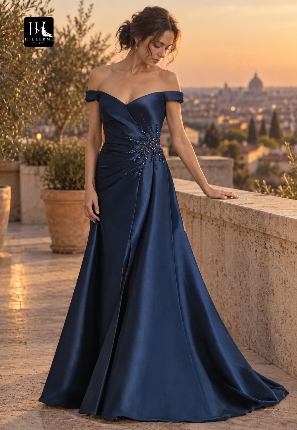 Sweetheart Off-Shoulder Sleeveless Beaded Mermaid Cocktail Gown for Mother of the Bride