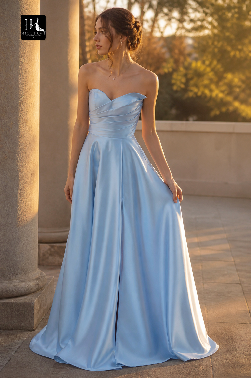 Sweetheart Off-Shoulder A-Line Floor-Length Satin Pleated Prom Dress