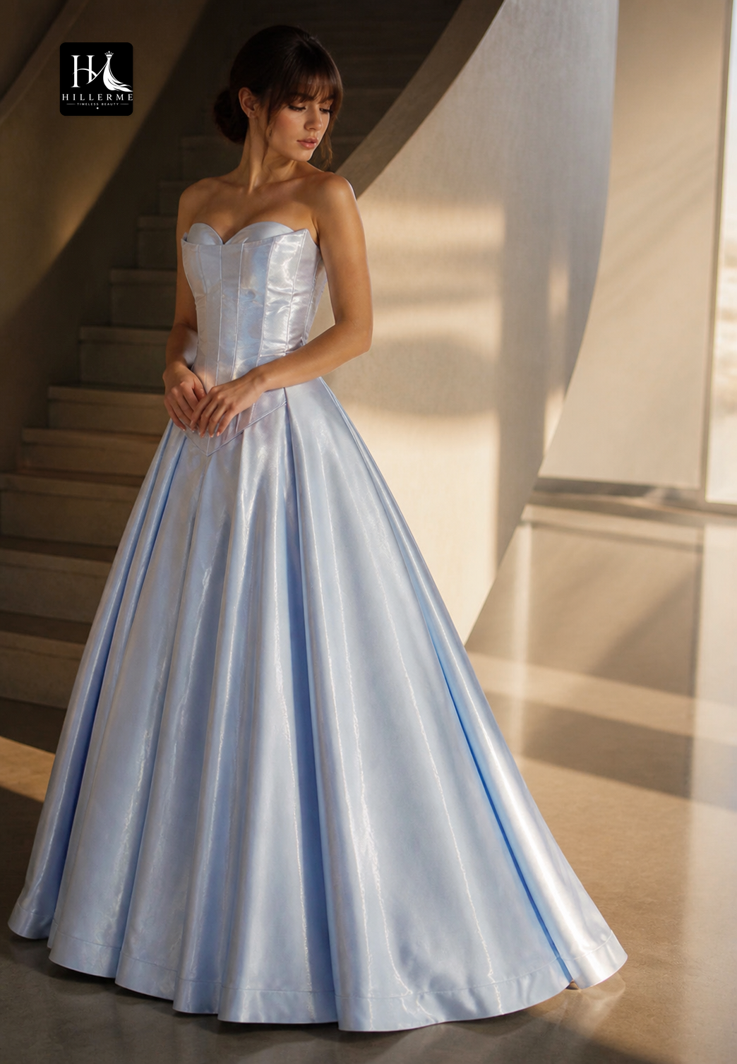 Simple A-Line Prom Dress with Sweetheart Off-Shoulder Neckline and Satin Pleating