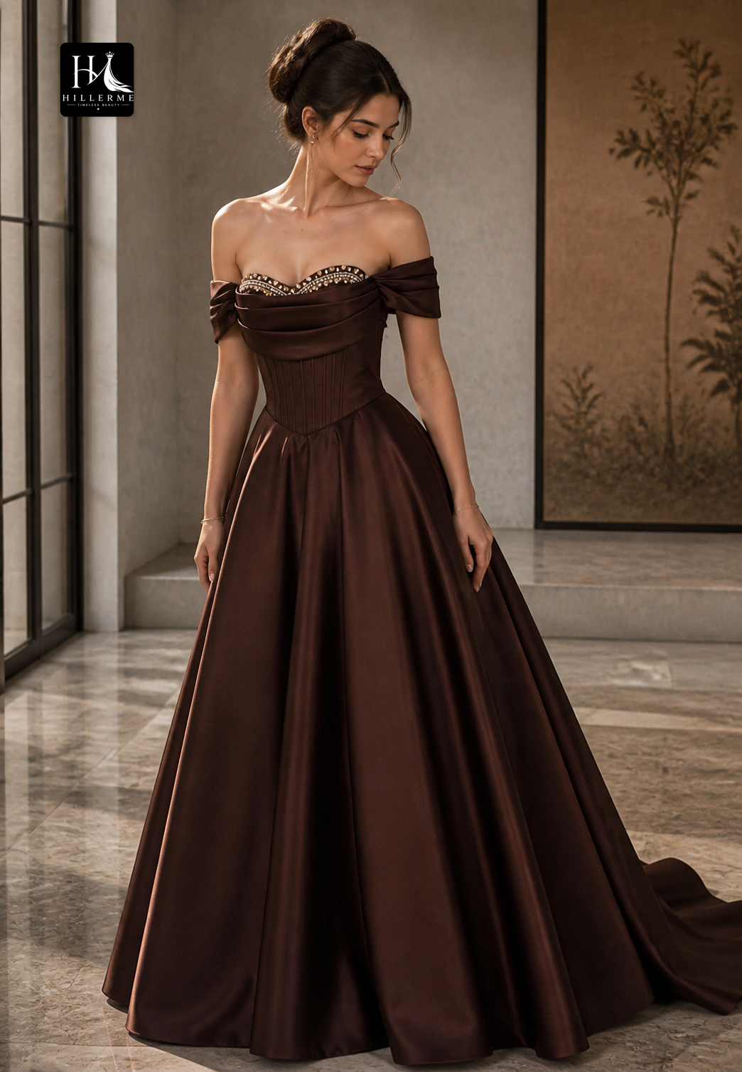 Strapless Sweetheart Beaded Chiffon A-Line Prom Dress with Sweep Train