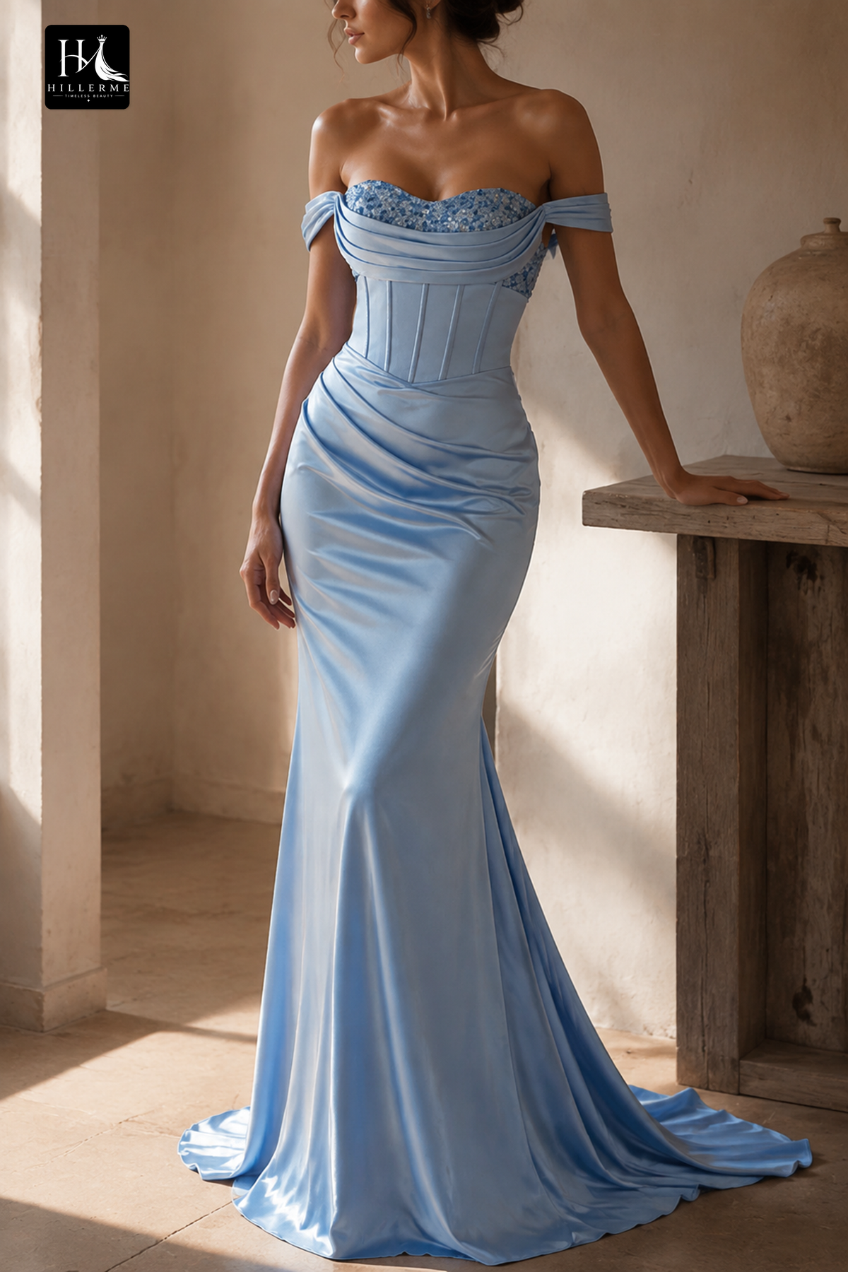 Sweetheart Corset Mermaid Gown with Beaded Accents