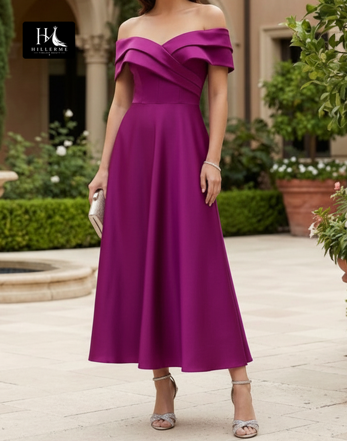 Sleeveless Sweetheart Satin A-Line Pleated Ankle-Length Mother of the Bride Dress