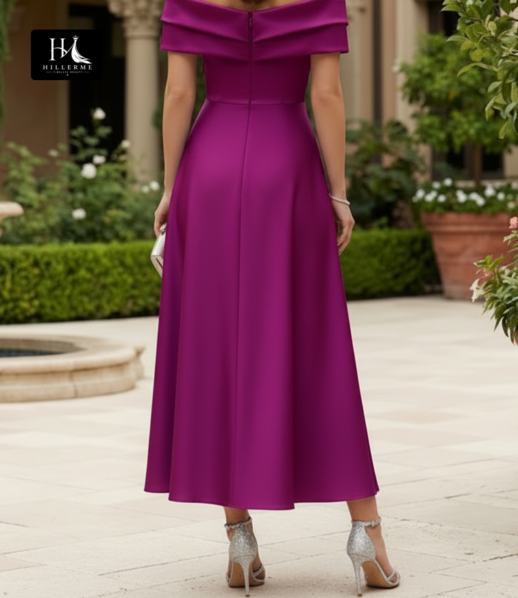 Sleeveless Sweetheart Satin A-Line Pleated Ankle-Length Mother of the Bride Dress