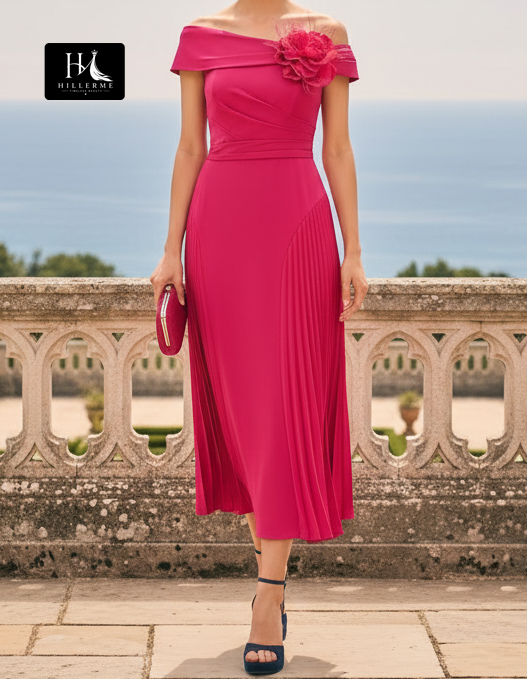 Strapless Ankle-Length A-Line Chiffon Dress with 3D Floral Embellishments for Mother of the Bride