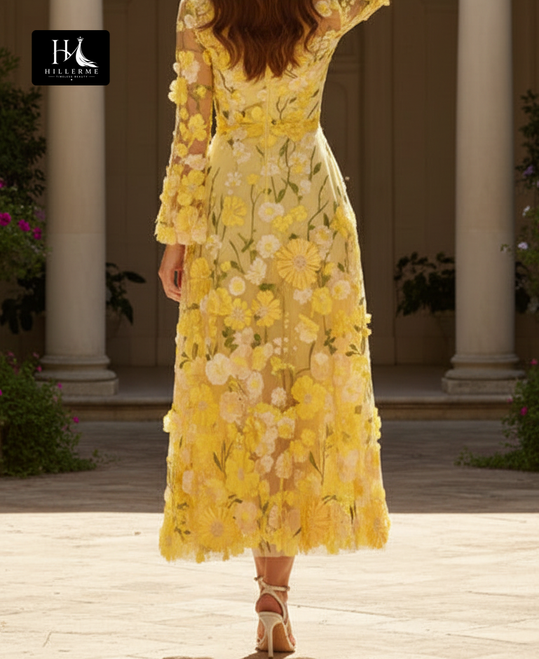 Strapless Scoop-Neck Jacquard Tulle A-Line Mother of the Bride Gown with Pleated Skirt and Ankle-Length Hemline