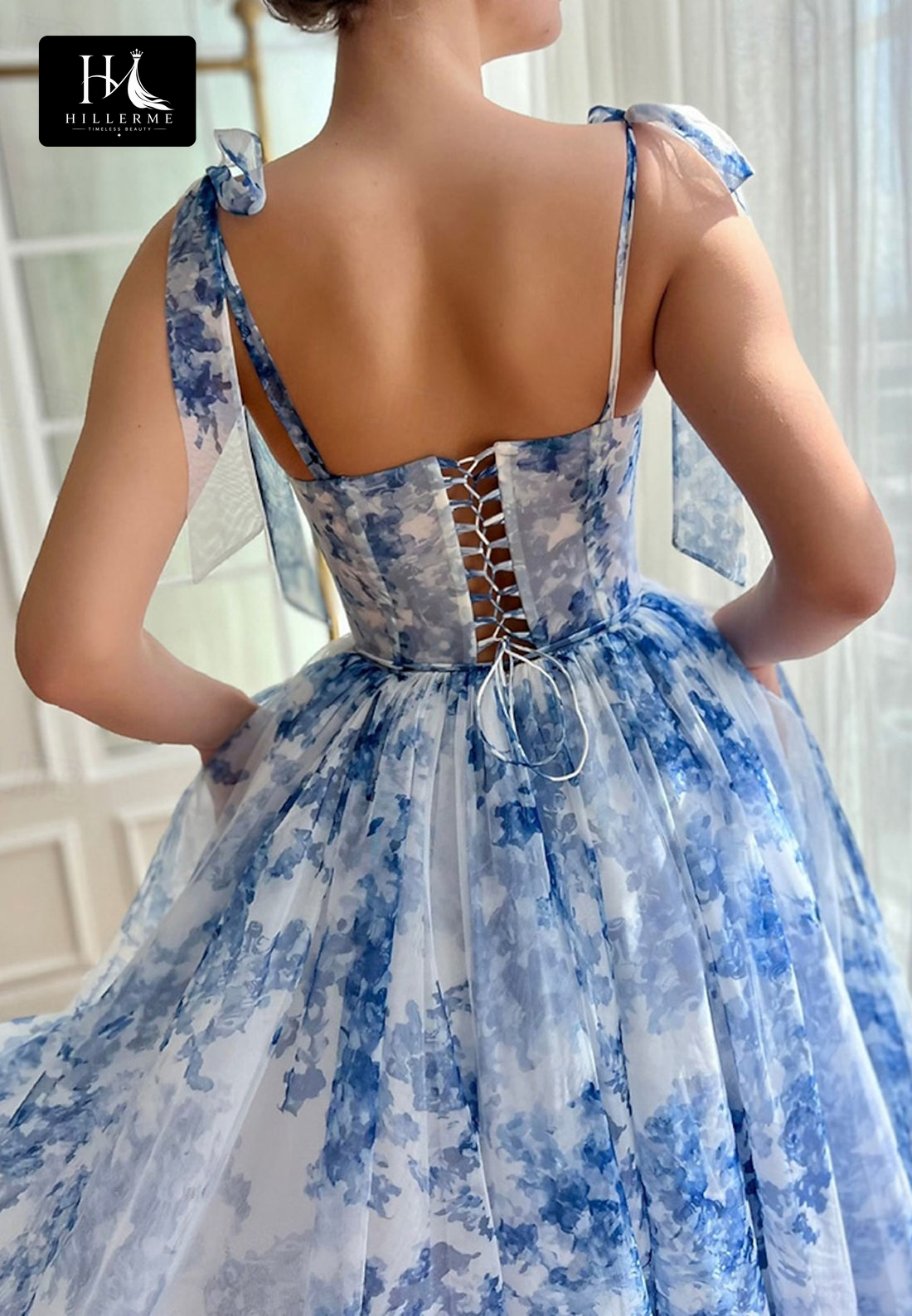 Sweetheart Off-Shoulder Spaghetti Straps A-Line Prom Dress with Pleated Tulle Skirt