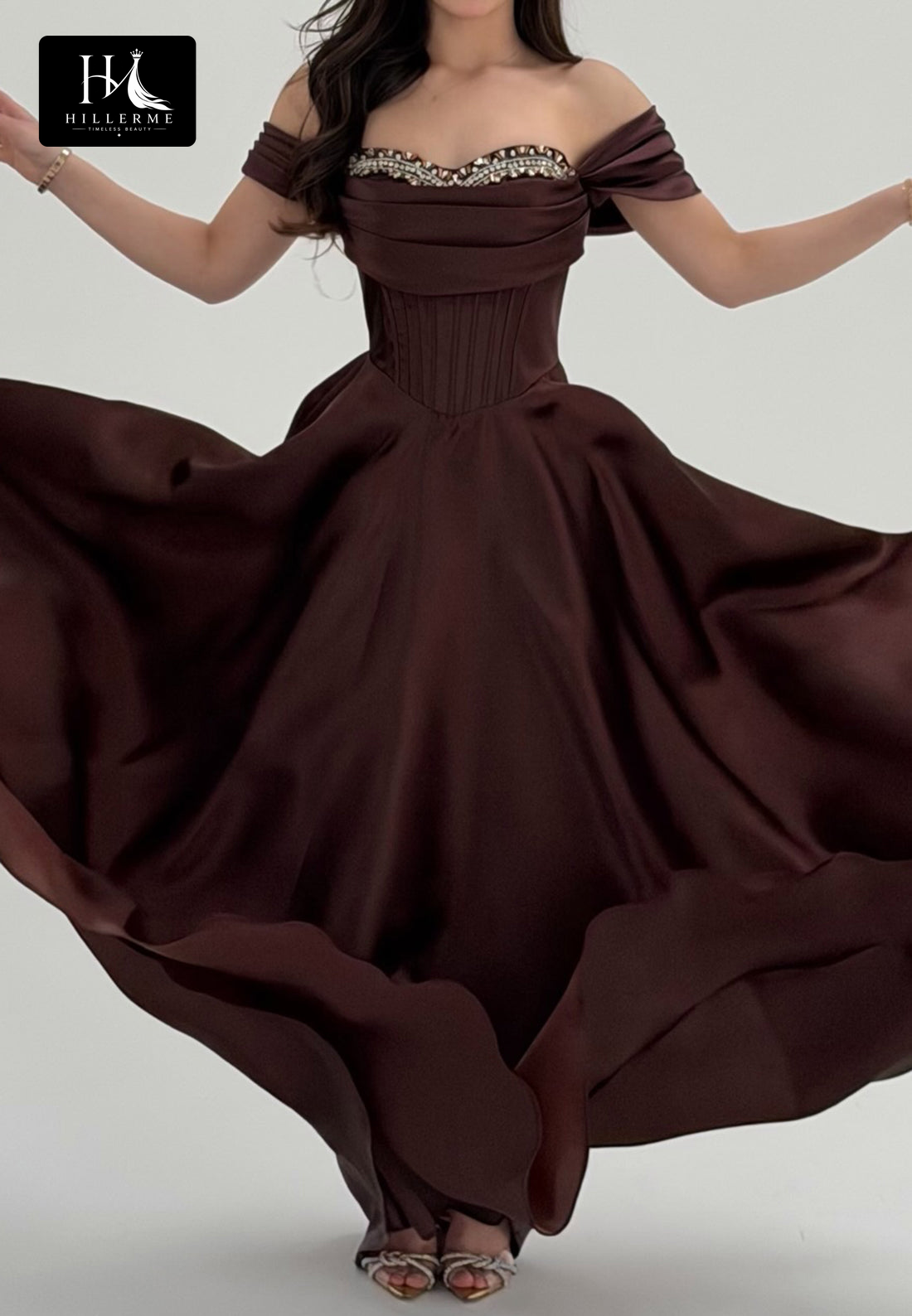 Strapless Sweetheart Beaded Chiffon A-Line Prom Dress with Sweep Train