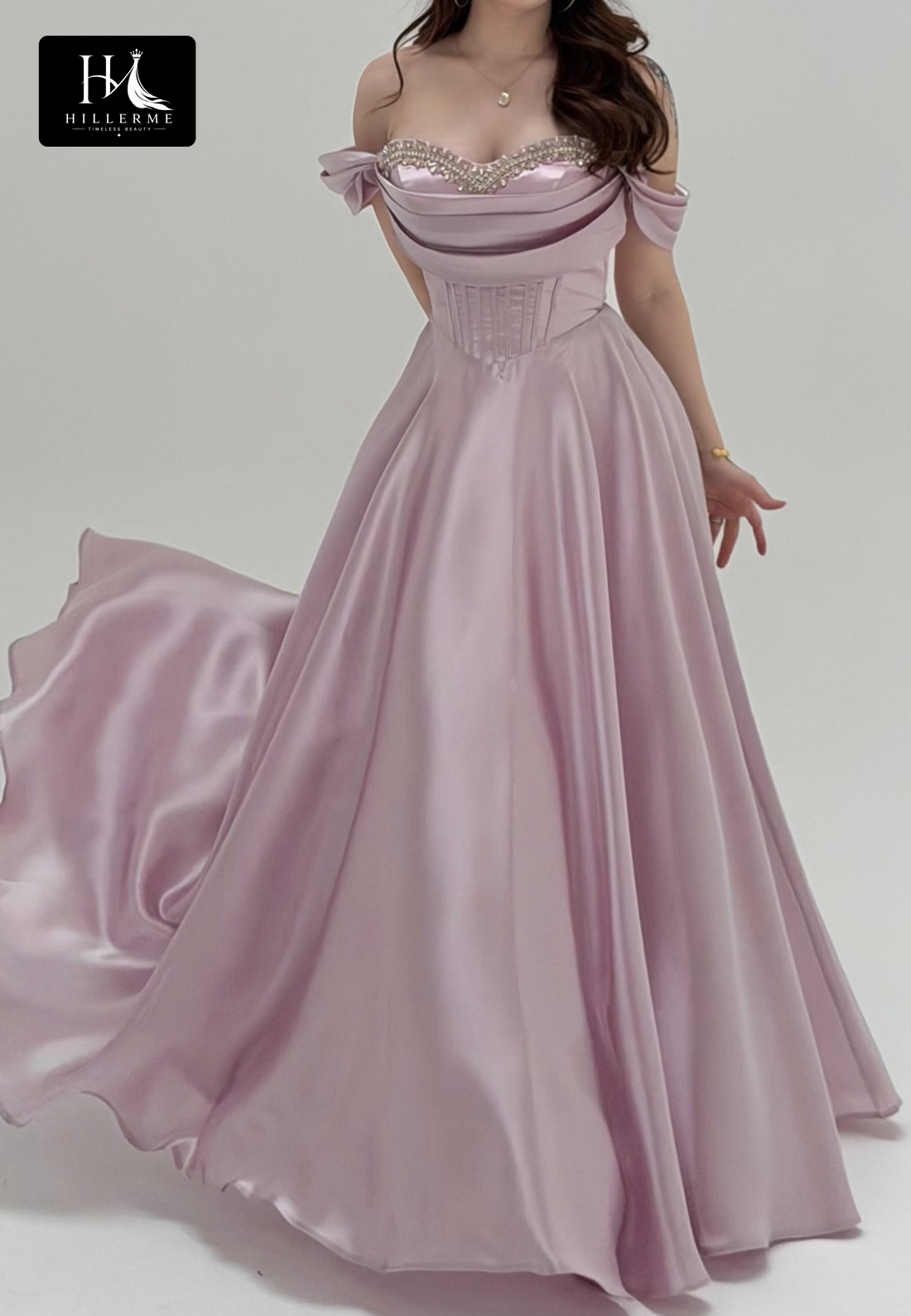 Strapless Sweetheart Beaded Chiffon A-Line Prom Dress with Sweep Train