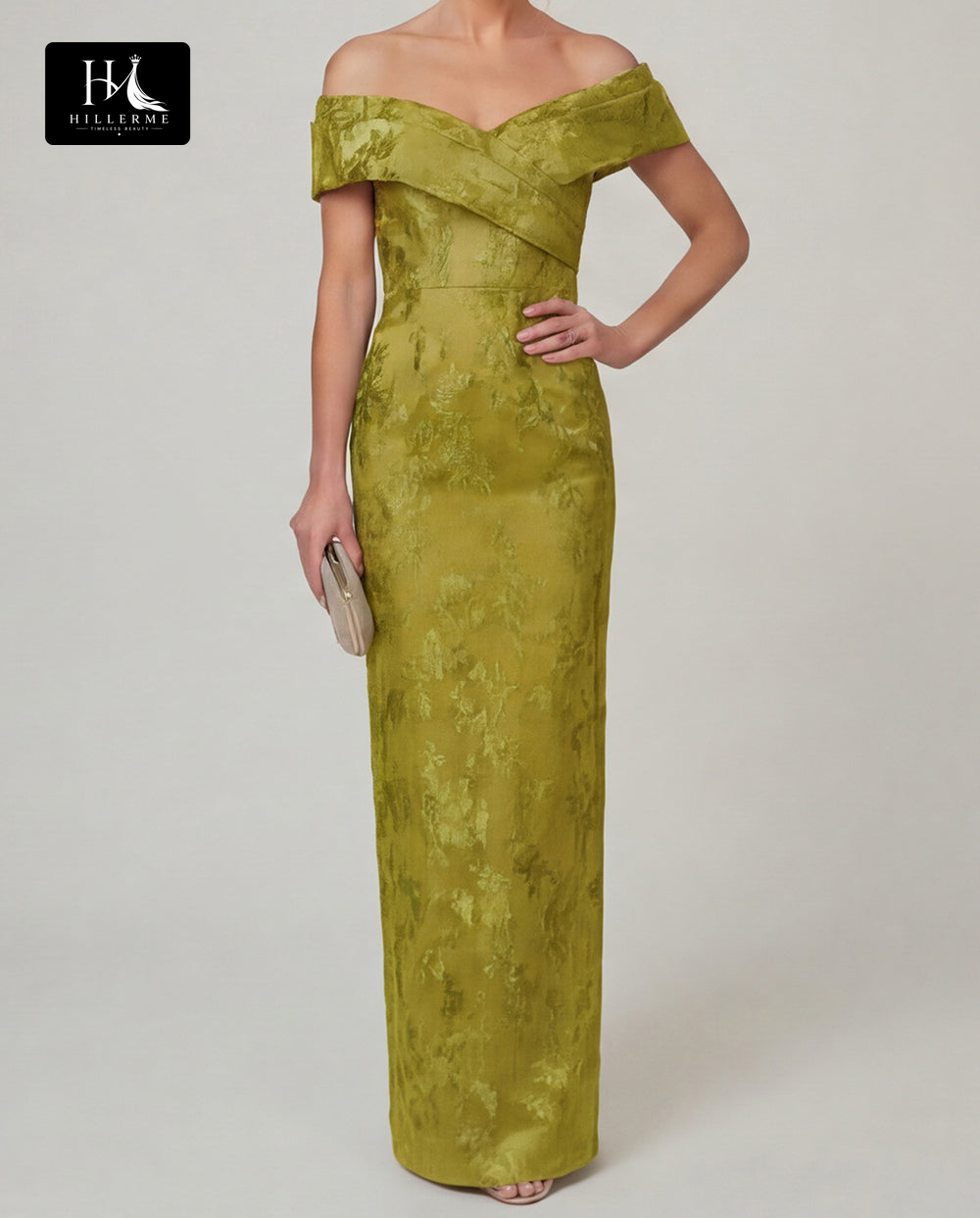 Sleeveless Bateau-Neck Jacquard Satin Floor-Length Mermaid Mother of the Bride Dress
