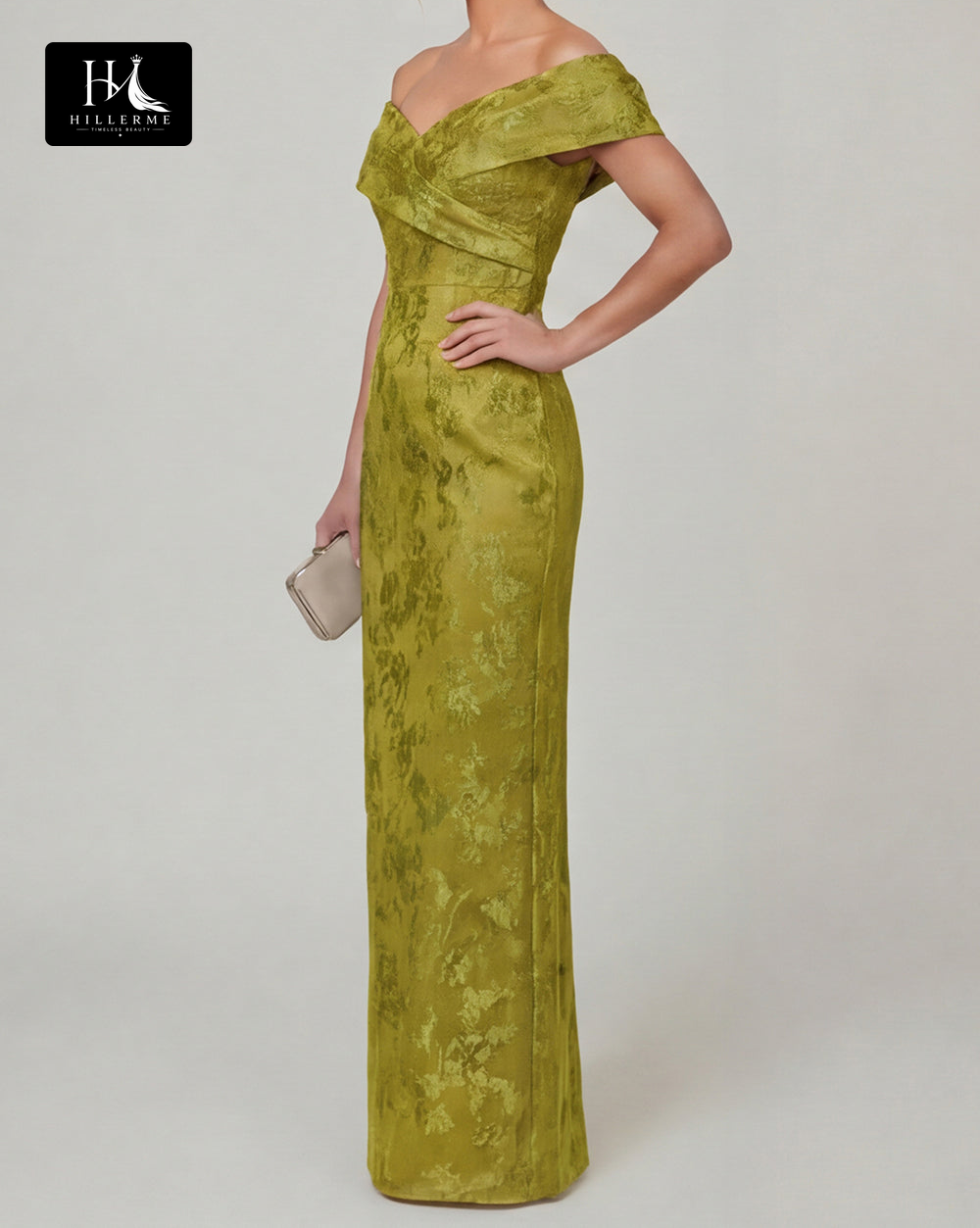Sleeveless Bateau-Neck Jacquard Satin Floor-Length Mermaid Mother of the Bride Dress