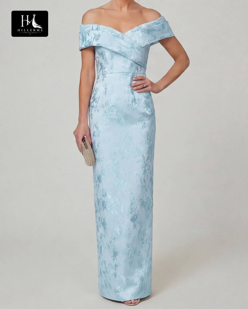 Sleeveless Bateau-Neck Jacquard Satin Floor-Length Mermaid Mother of the Bride Dress