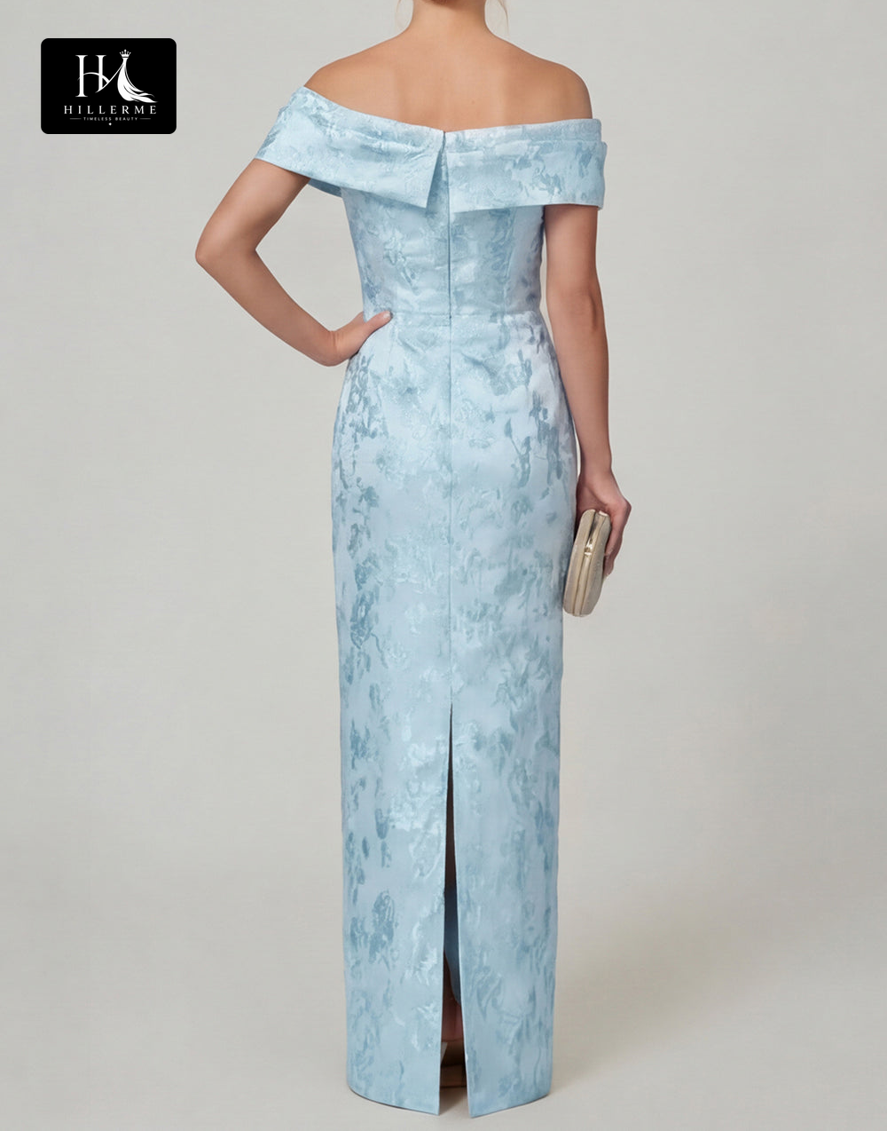 Sleeveless Bateau-Neck Jacquard Satin Floor-Length Mermaid Mother of the Bride Dress