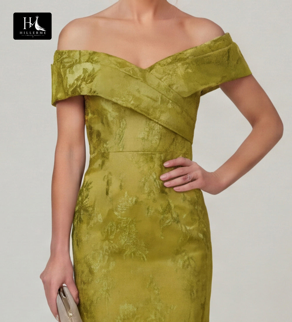 Sleeveless Bateau-Neck Jacquard Satin Floor-Length Mermaid Mother of the Bride Dress