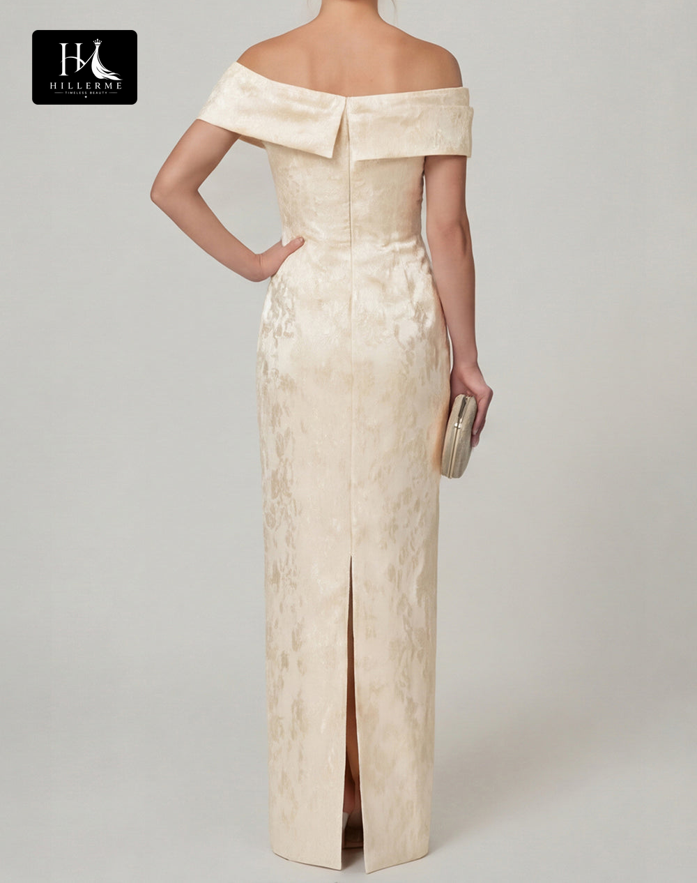 Sleeveless Bateau-Neck Jacquard Satin Floor-Length Mermaid Mother of the Bride Dress