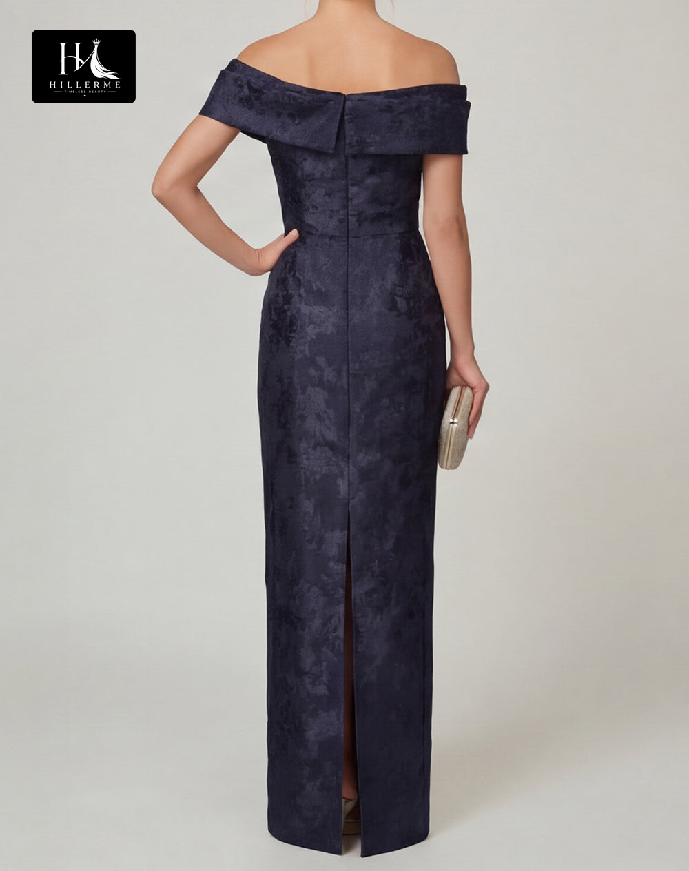 Sleeveless Bateau-Neck Jacquard Satin Floor-Length Mermaid Mother of the Bride Dress