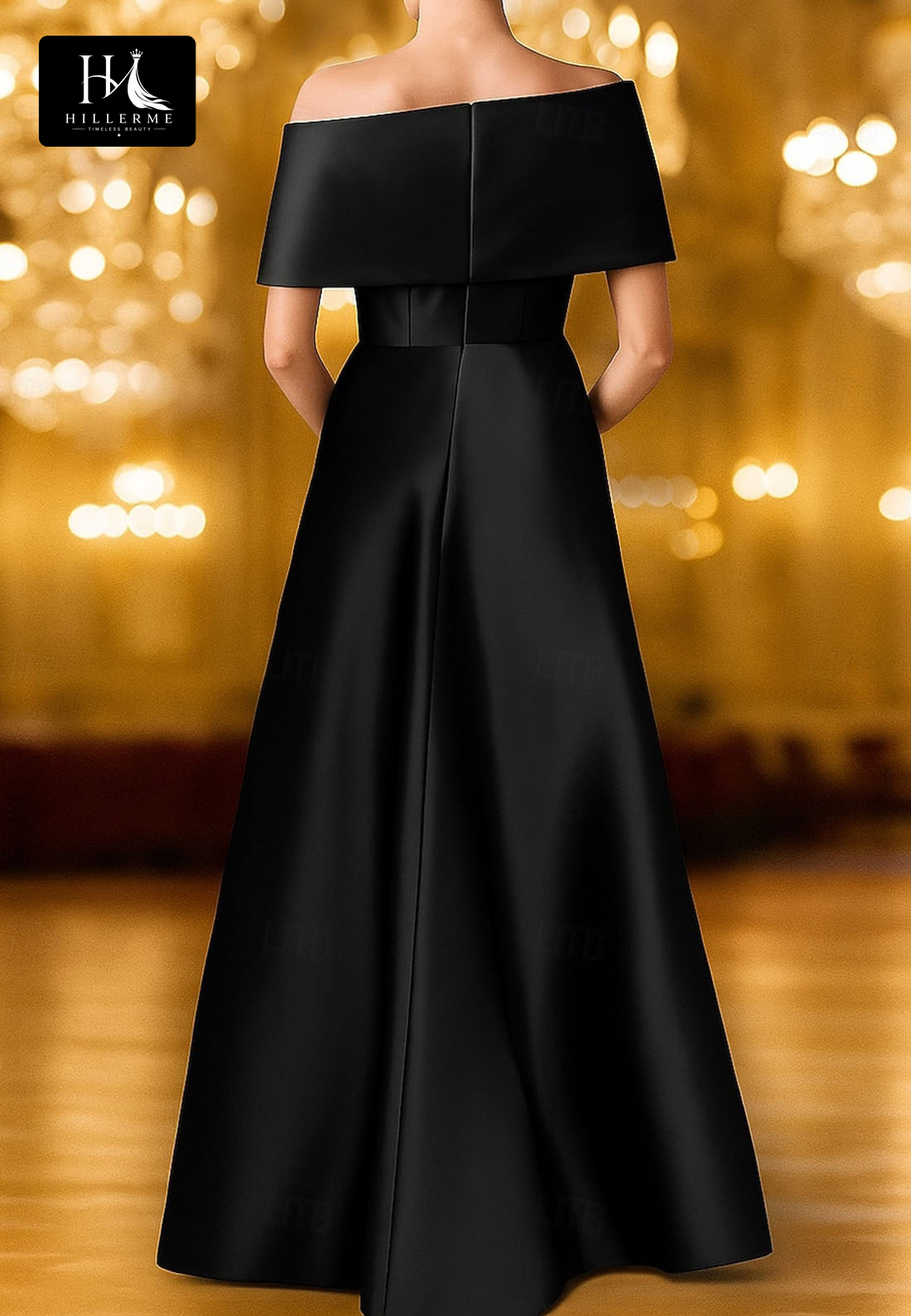 Sequined Floral Satin Mermaid Evening Gown with Off-Shoulder Asymmetrical Neckline for Mother of the Bride