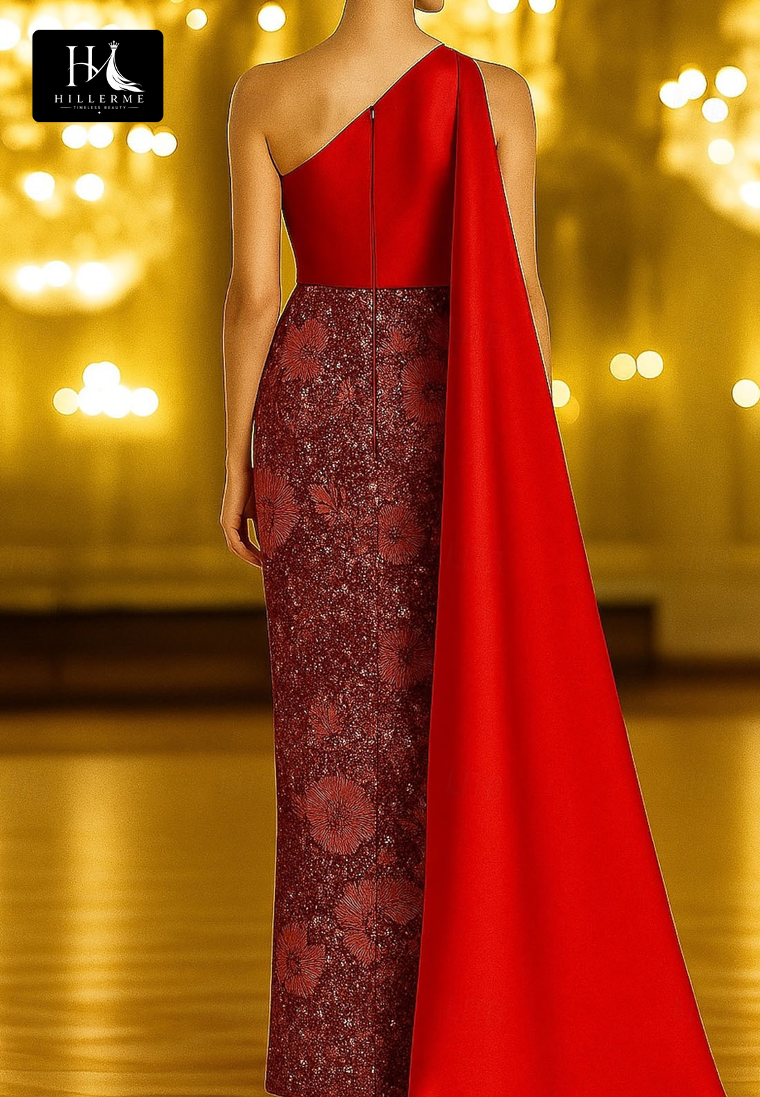 Sleek Mermaid Evening Gown with Asymmetrical Neckline and Sequined Appliqués for Mother of the Bride