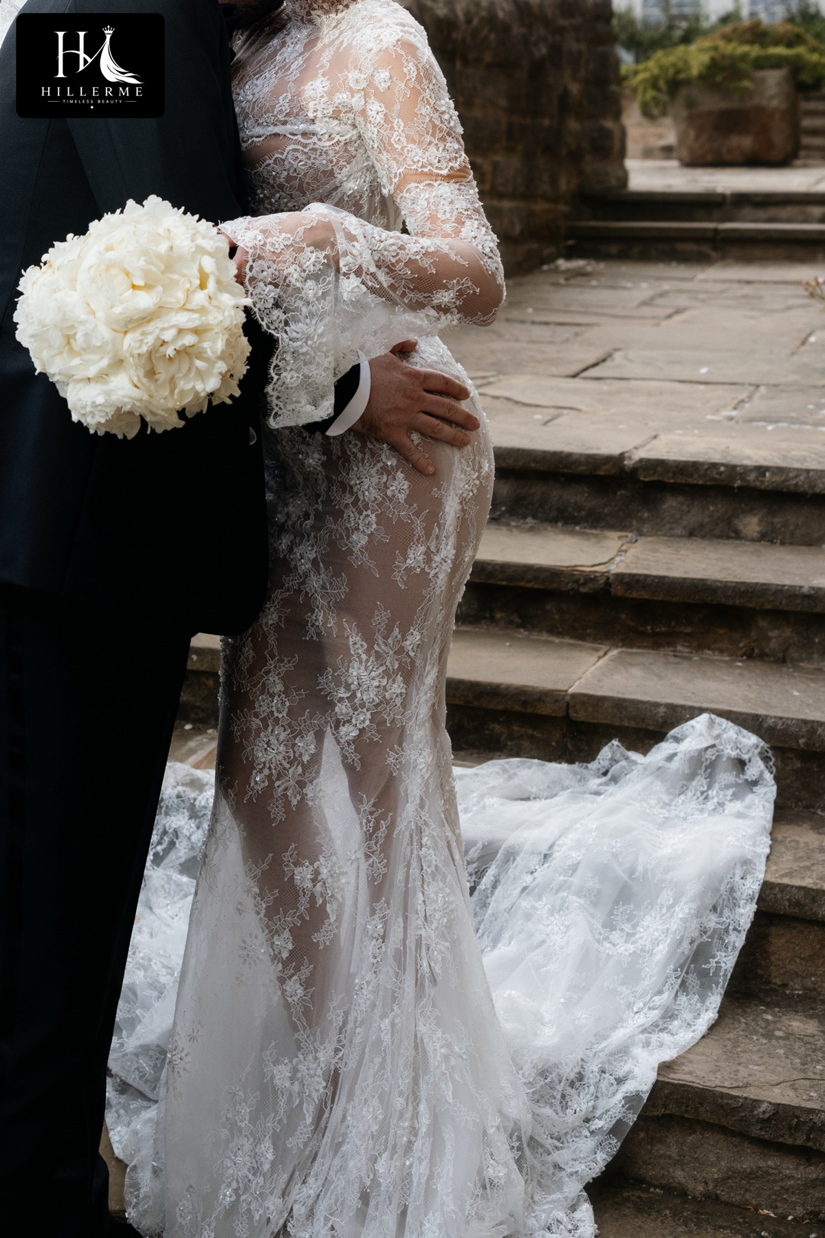High Neck Lace Corset Mermaid Wedding Dress