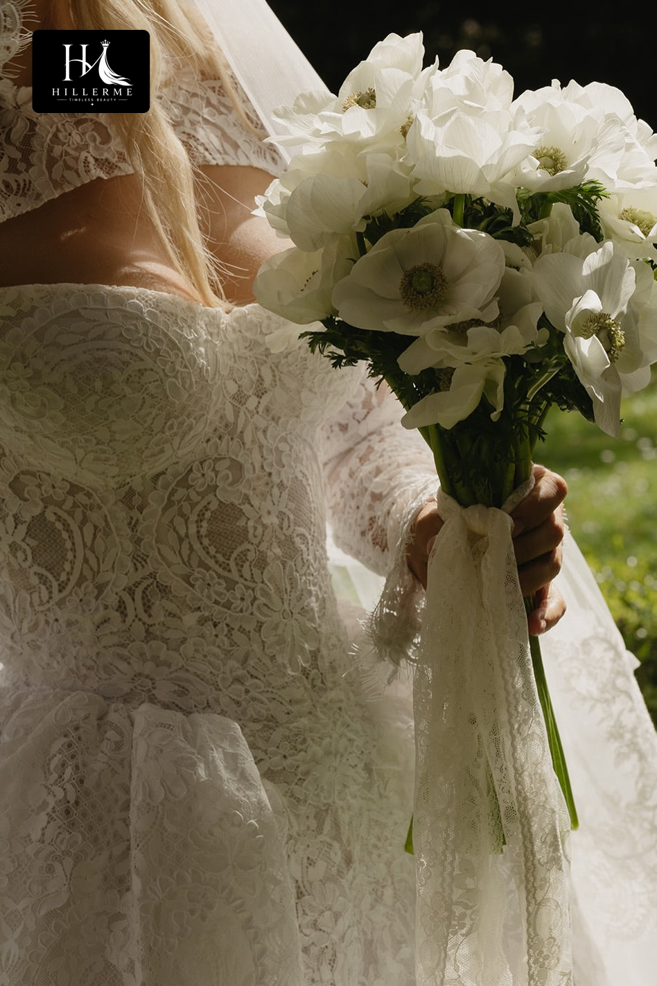 Sheer Lace Cut-Out A-Line Bridal Gown with High Neck and Sweetheart Corset