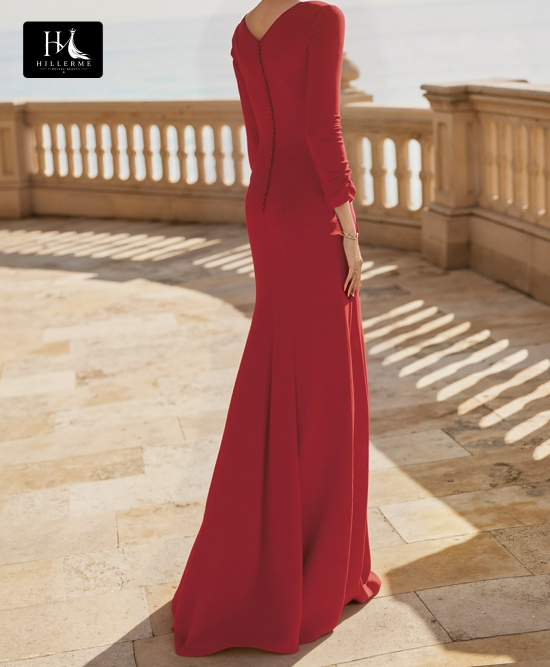 V-Neck Satin Mermaid Mother of the Bride Dress with Cap Sleeves and High Slit Cocktail Gowns