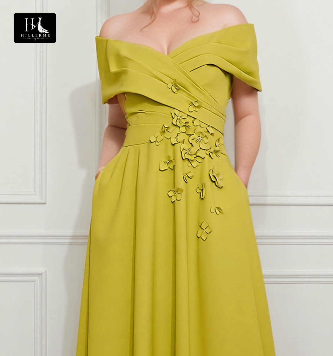 V-Neck Sleeveless Tea-Length Mermaid Mother of the Bride Dress with Floral Embellishments
