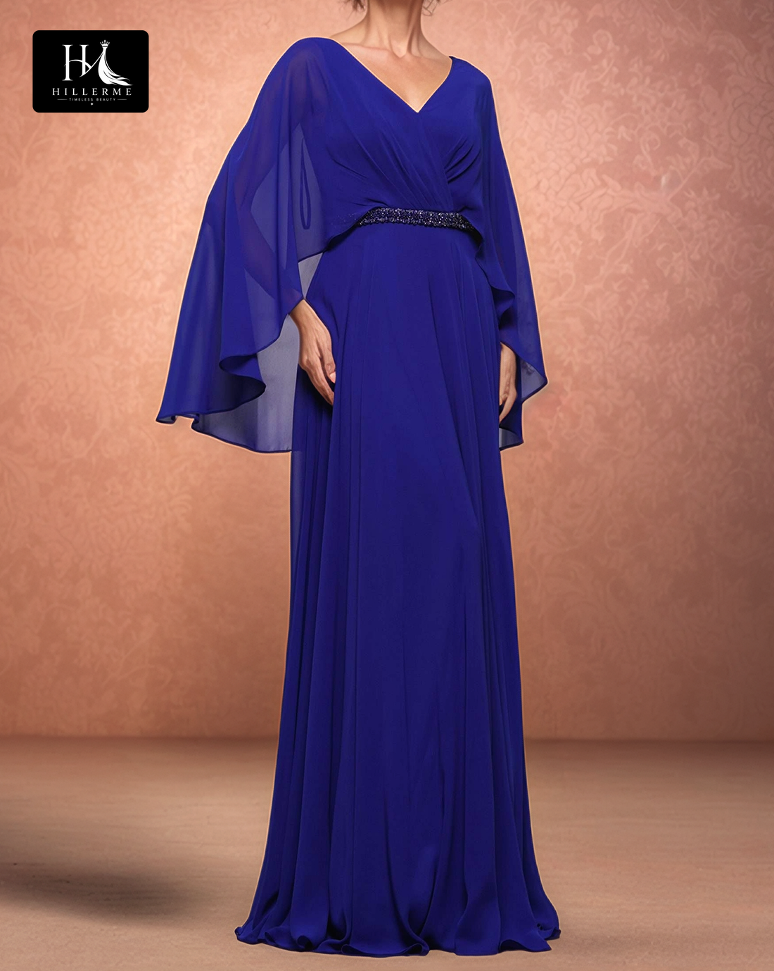 Strapless V-Neck Pleated Tulle Cocktail Gown with Beaded Overlay for Mother of the Bride
