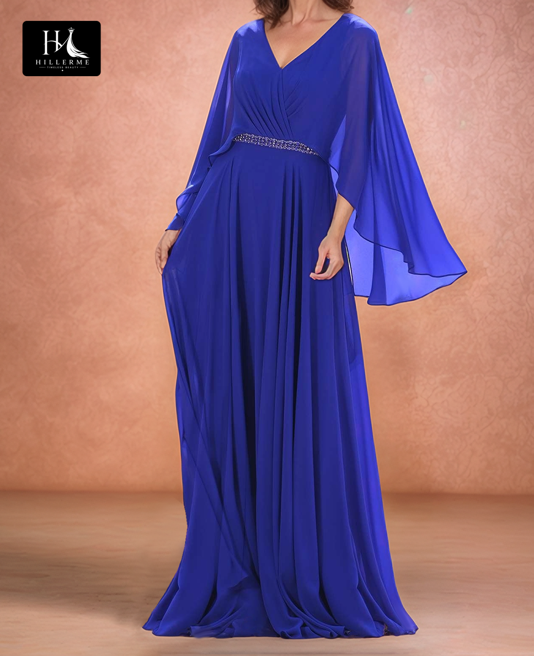 Strapless V-Neck Pleated Tulle Cocktail Gown with Beaded Overlay for Mother of the Bride