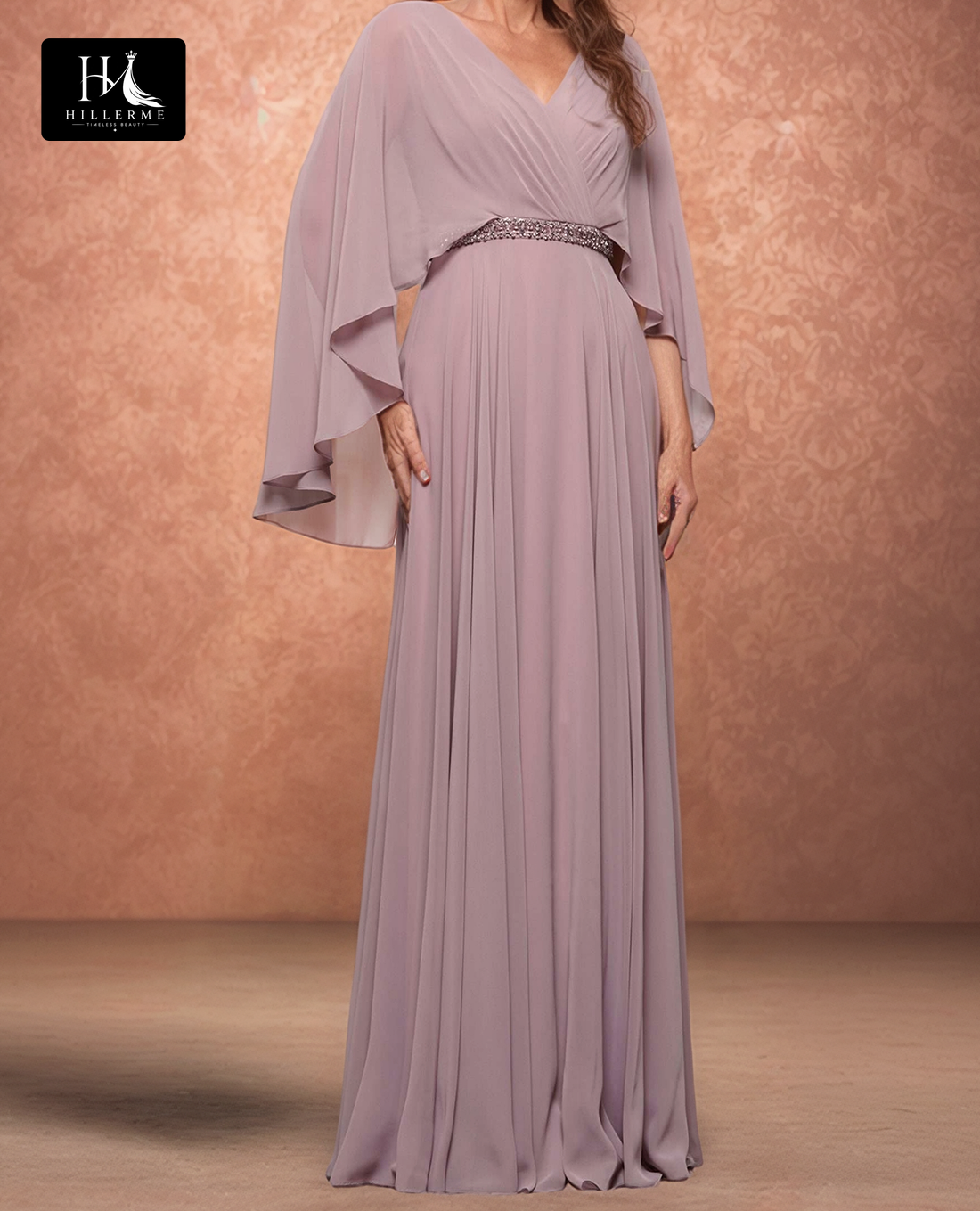 Strapless V-Neck Pleated Tulle Cocktail Gown with Beaded Overlay for Mother of the Bride