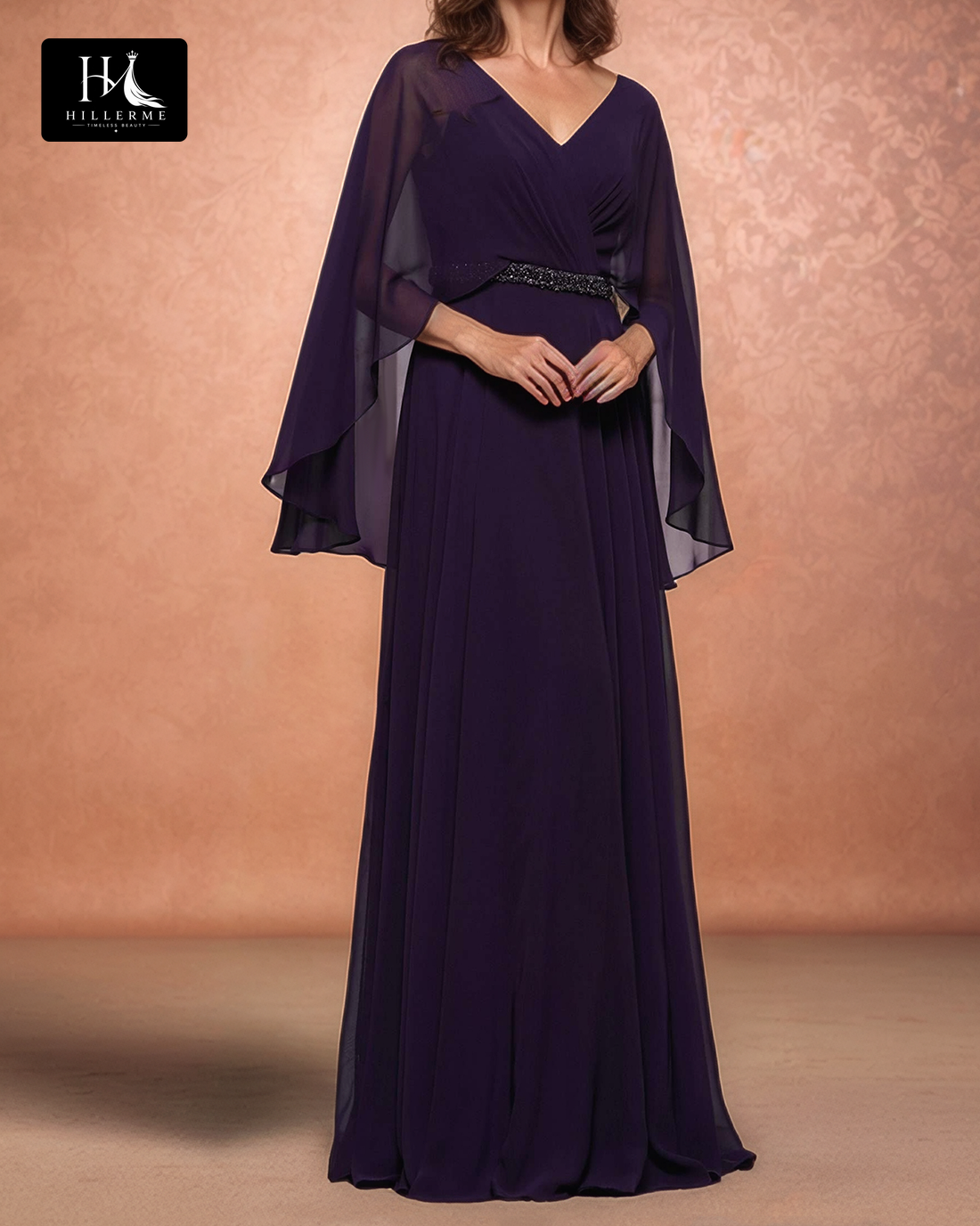 Strapless V-Neck Pleated Tulle Cocktail Gown with Beaded Overlay for Mother of the Bride