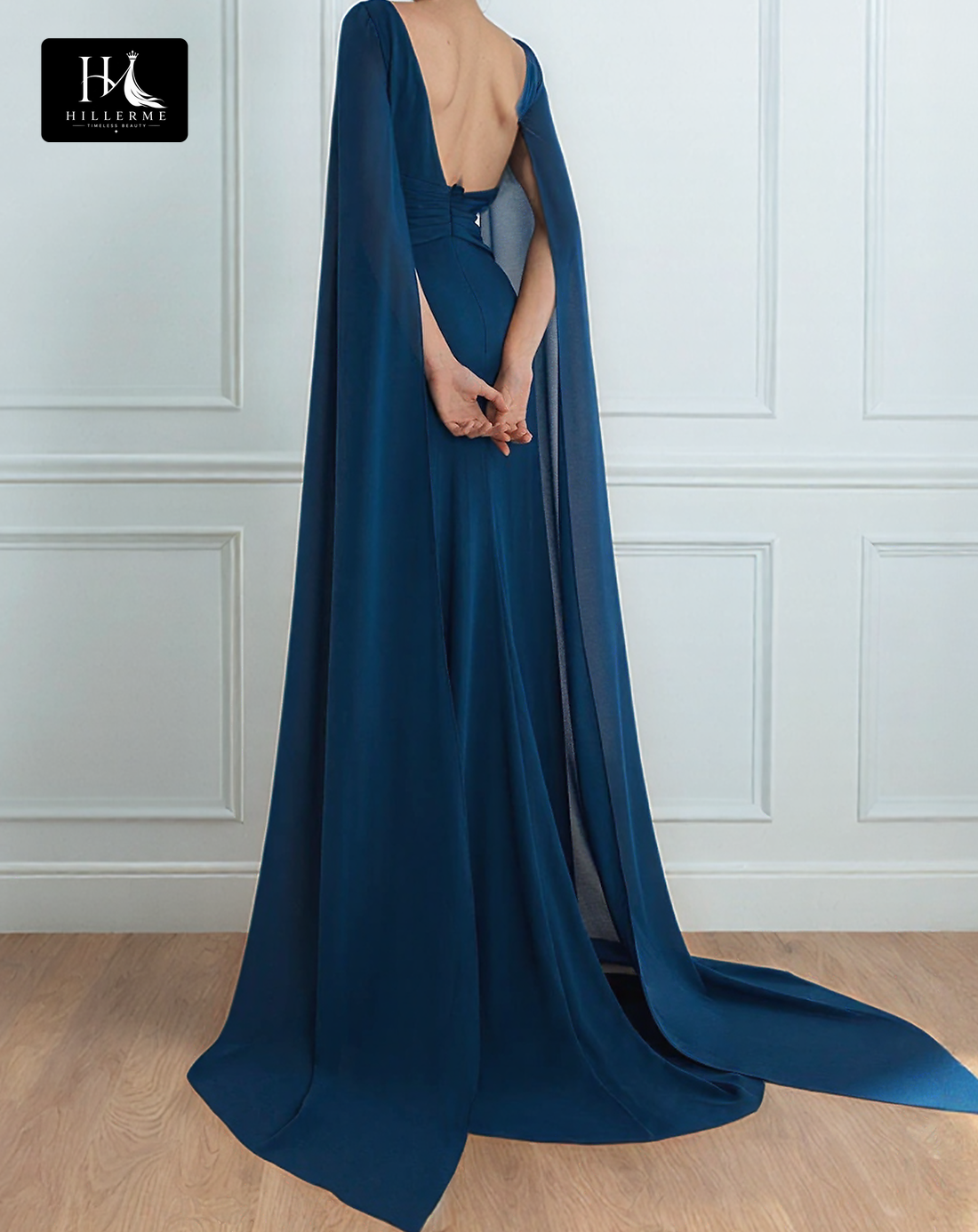 Sleeveless Mermaid Cocktail Dress with Scoop Neck and Pleated Sweep Train for Mother of the Bride