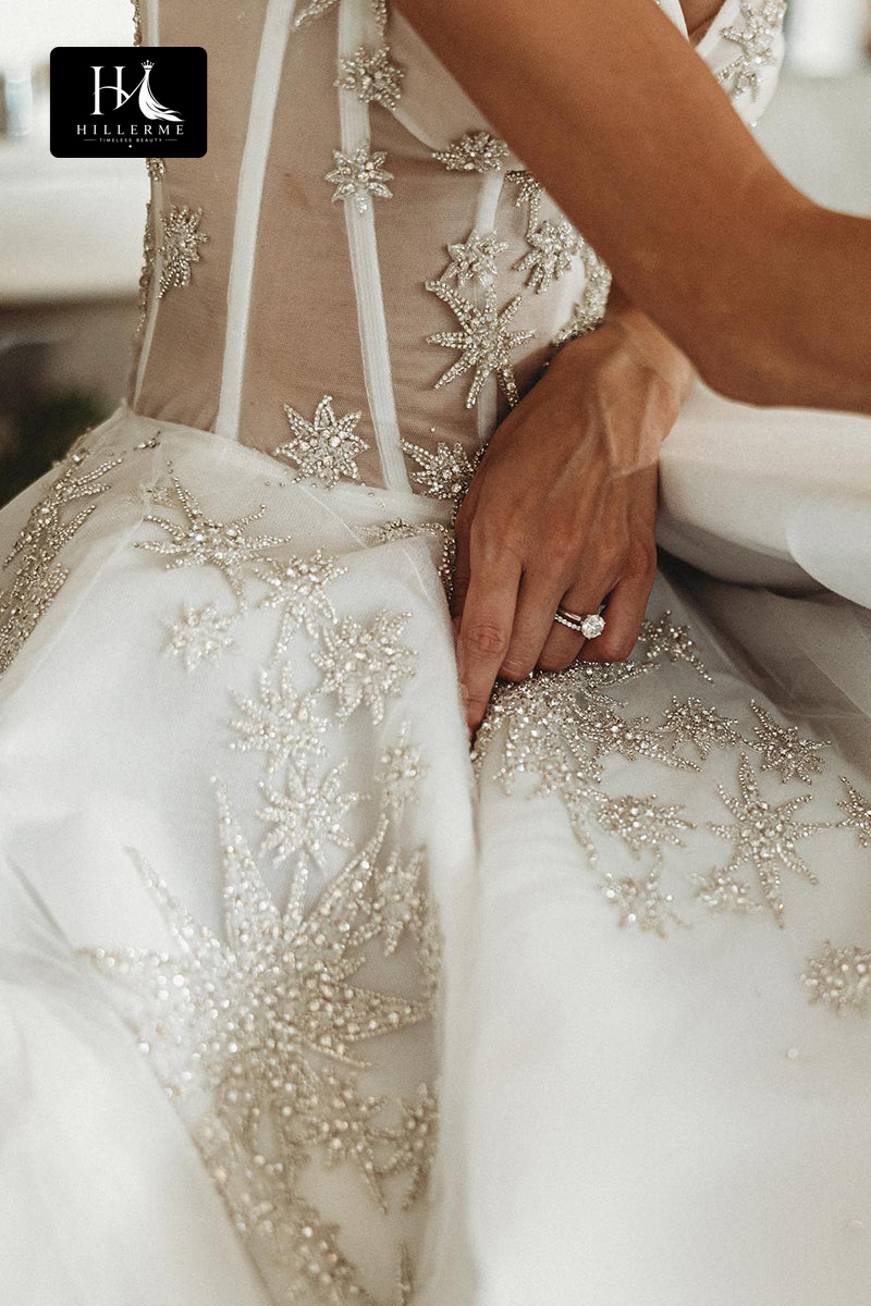 30500 - Rustic A-Line Sweetheart Bridal Gown with Applique Details