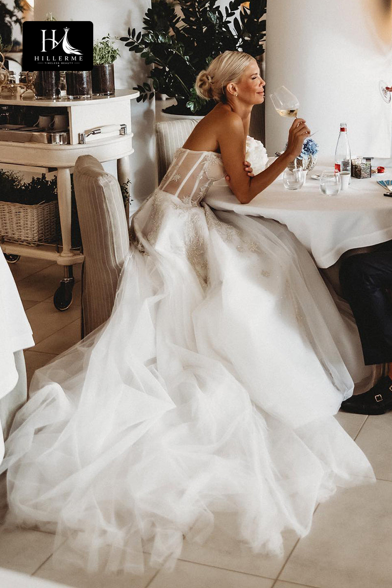 30500 - Rustic A-Line Sweetheart Bridal Gown with Applique Details